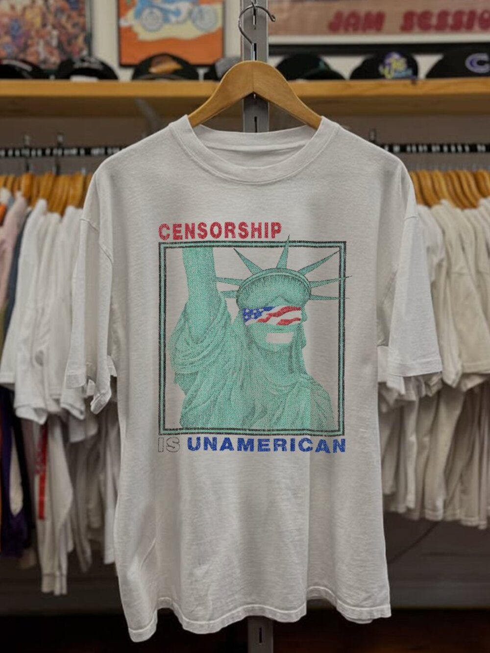 Censorship Is Unamerican Washed White Tee
